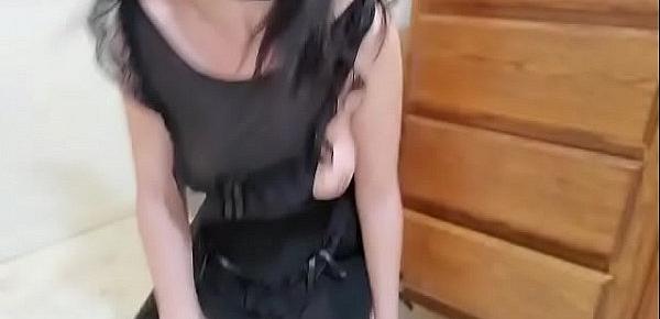 Maid gets turned on while cleaning her masters toilet and has some sick fun